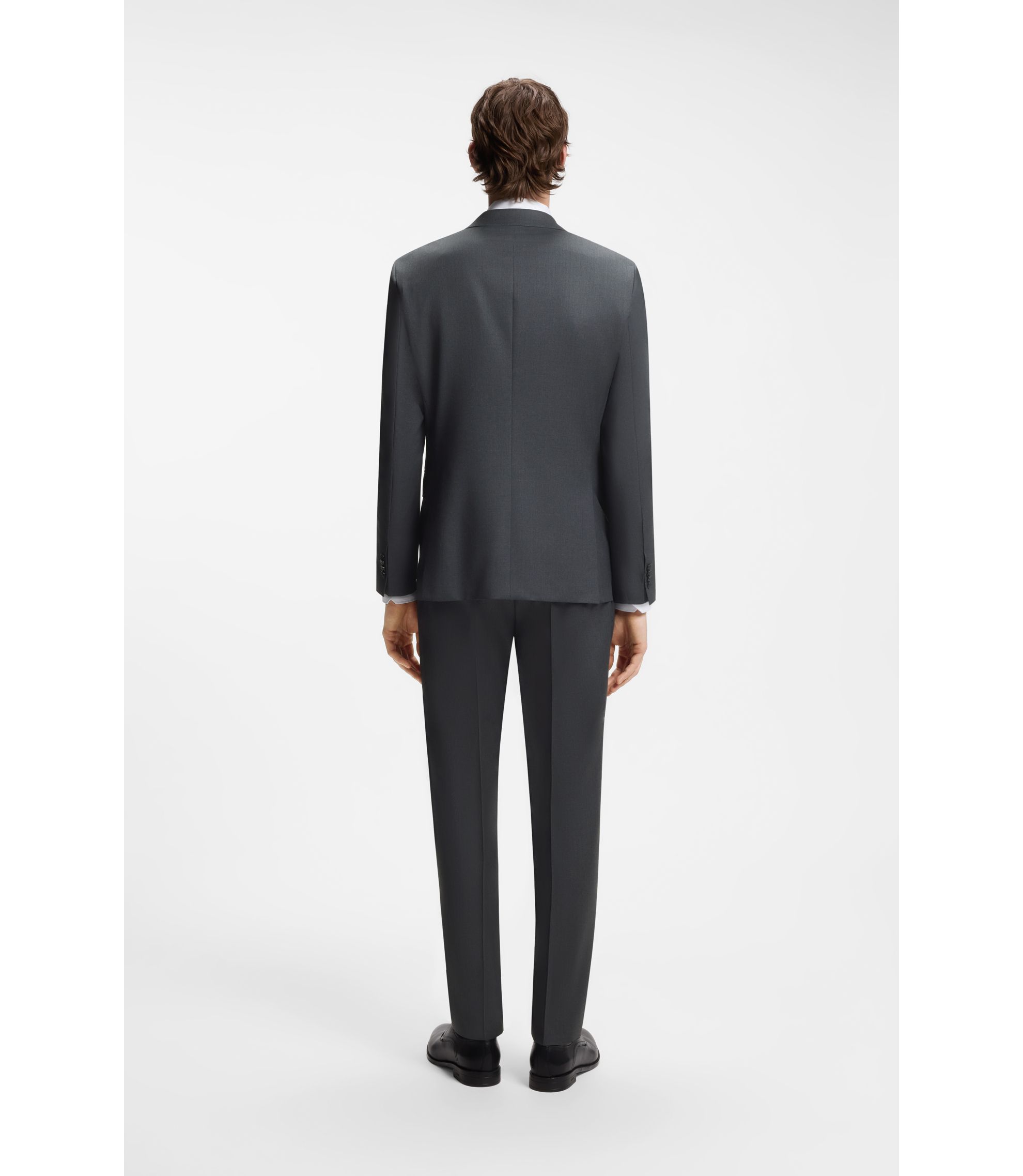 BOSS - BOSS ONE Regular-fit suit jacket in virgin-wool serge