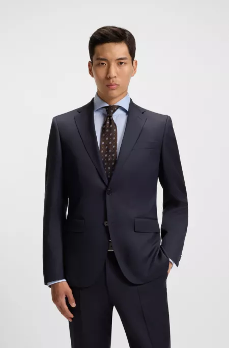Regular-fit jacket in virgin-wool serge
