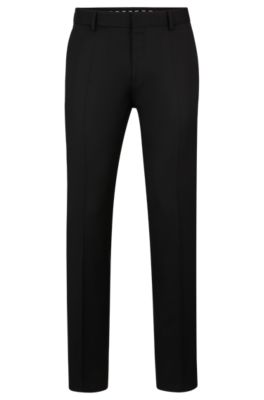 Shop Hugo Boss Formal Trousers In Virgin-wool Serge In Black