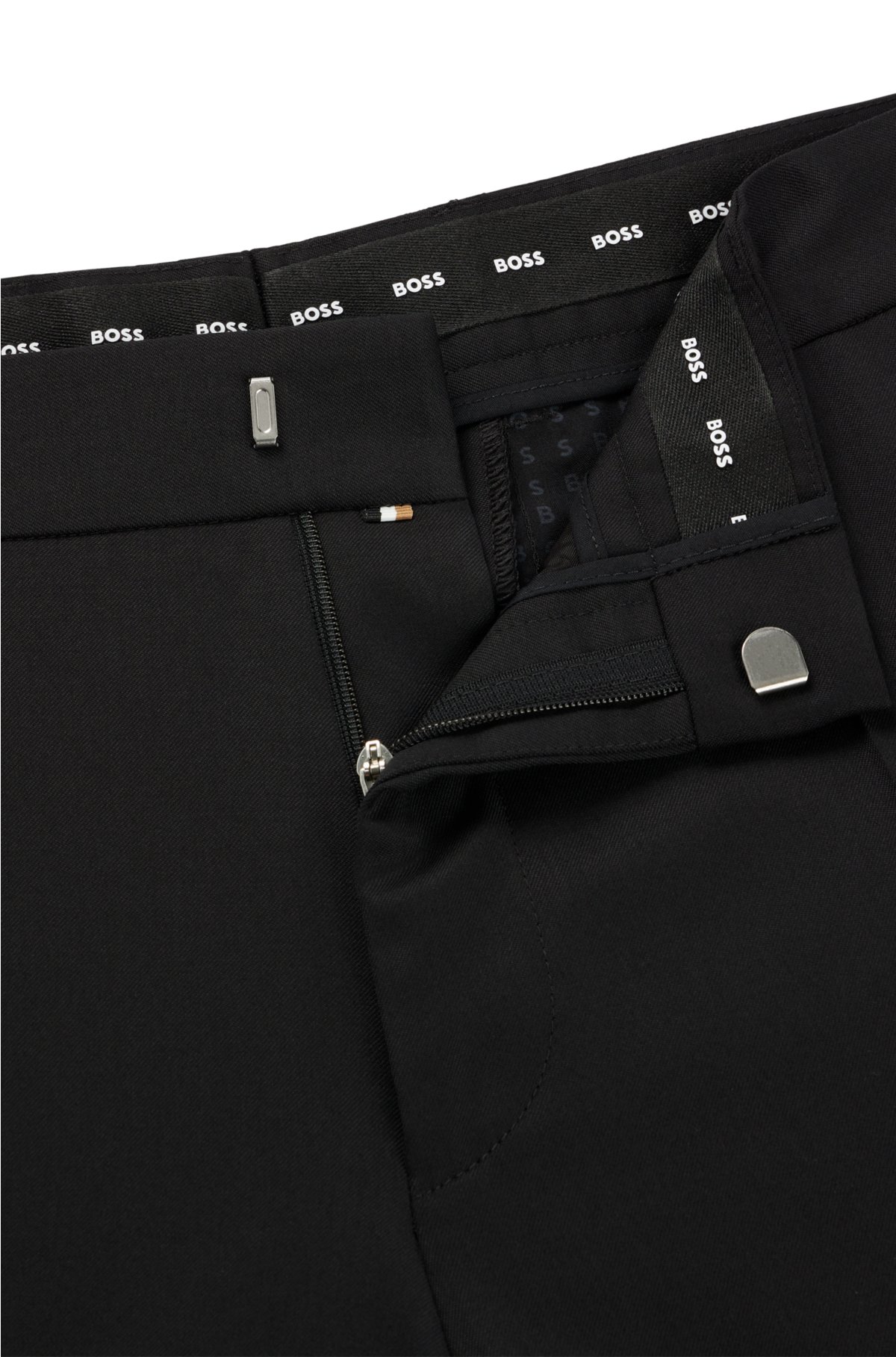Formal trousers in virgin-wool serge, Black
