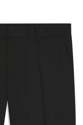 Slim-fit pants in virgin-wool serge, Black