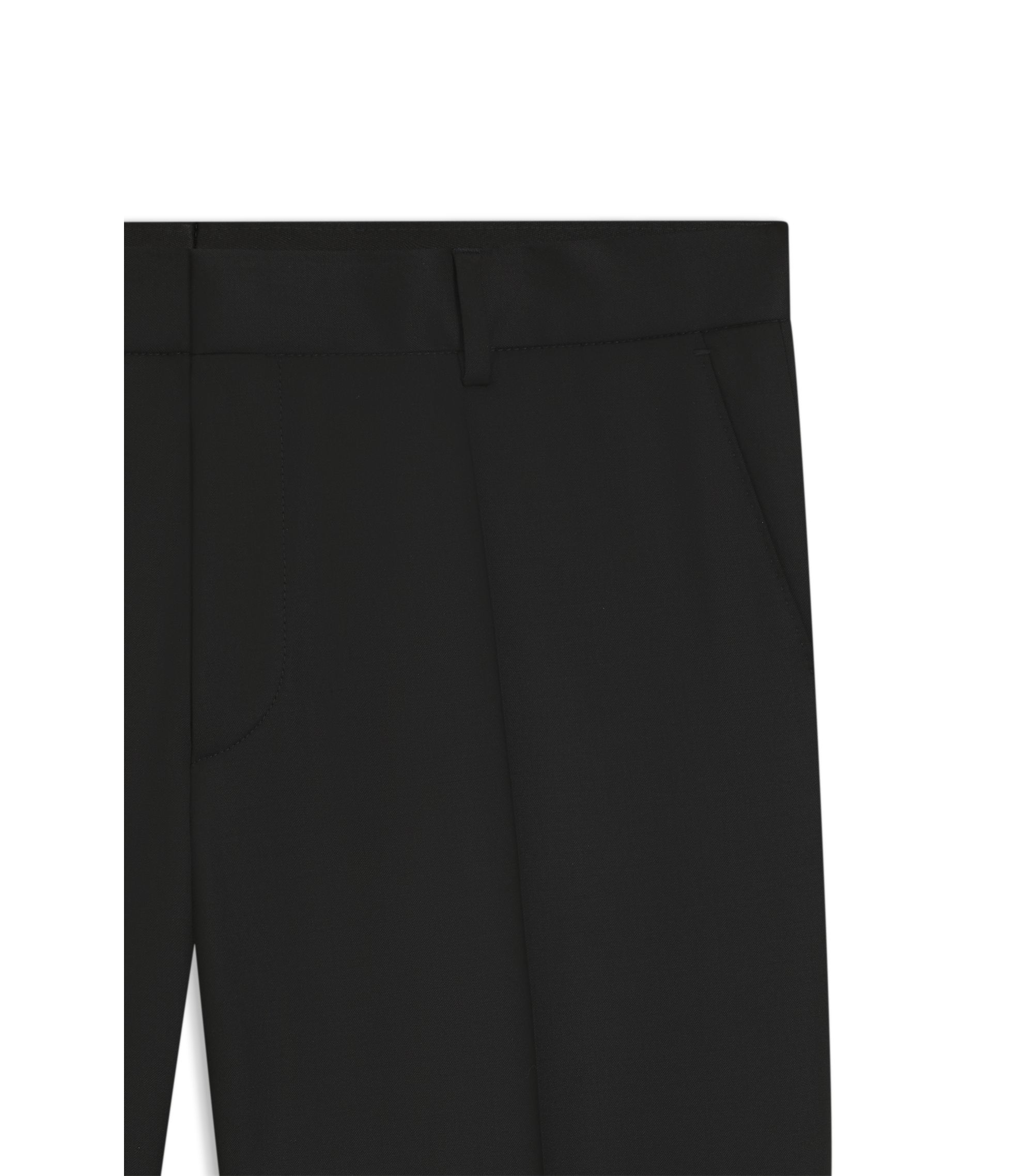 HUGO BOSS テーパードスラックス　32R BOSS - Slim-fit trousers in virgin-wool serge - Black