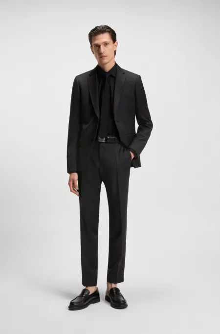 Slim-fit trousers in virgin-wool serge