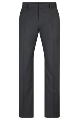 Shop Hugo Boss Formal Trousers In Virgin-wool Serge In Dark Grey
