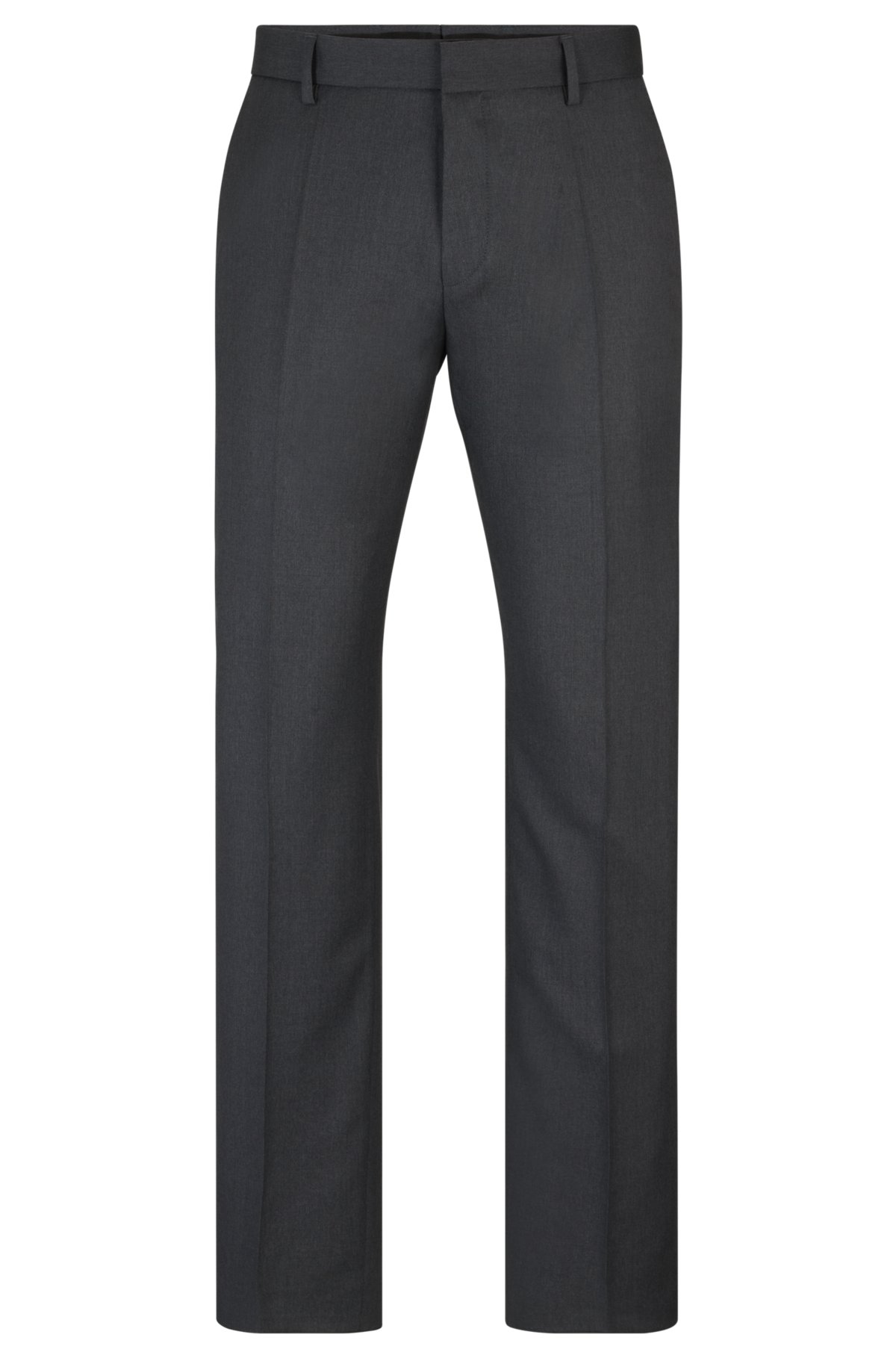 Formal trousers in virgin-wool serge, Dark Grey