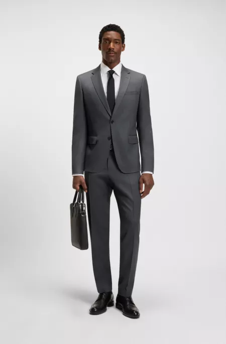 Slim-fit trousers in virgin-wool serge
