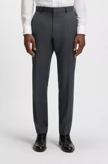 Slim-fit trousers in virgin-wool serge