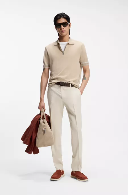 Slim-fit trousers in virgin-wool serge