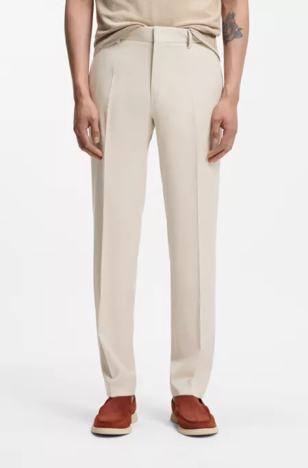 Slim-fit trousers in virgin-wool serge