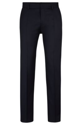 Shop Hugo Boss Formal Trousers In Virgin-wool Serge In Dark Blue