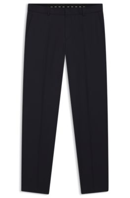 Shop Hugo Boss Formal Trousers In Virgin-wool Serge In Dark Blue