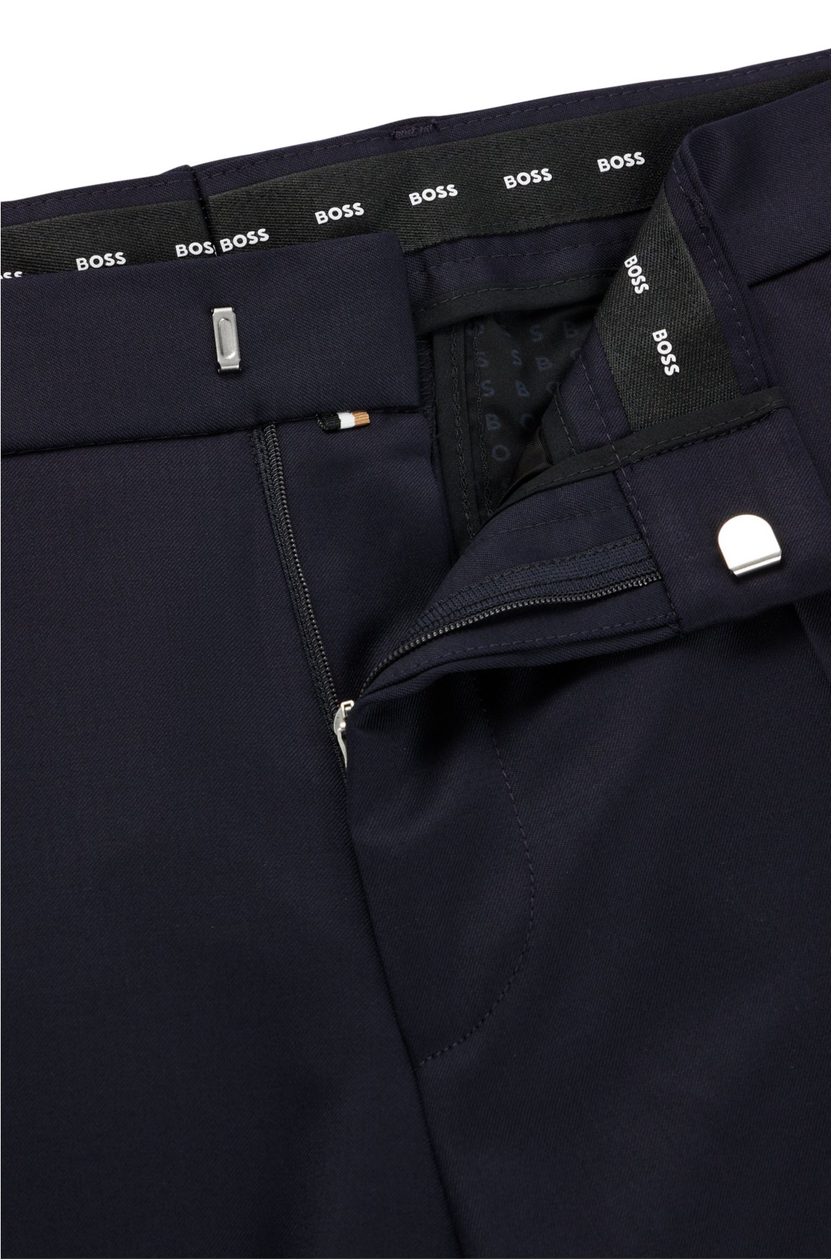 Formal trousers in virgin-wool serge, Dark Blue