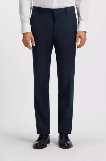 Slim-fit trousers in virgin-wool serge
