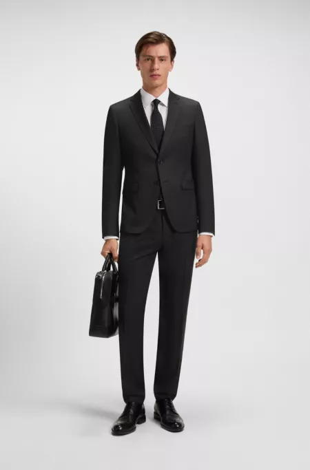 Extra-slim-fit suit jacket in virgin-wool serge