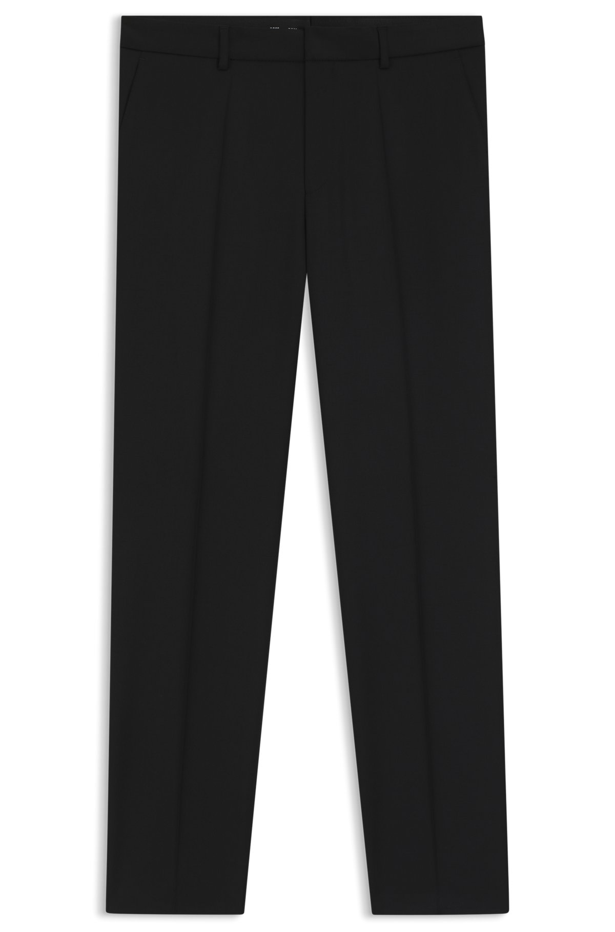 BOSS - Regular-fit formal pants in virgin wool - Black BOSS - Regular-fit formal pants in virgin wool - Black