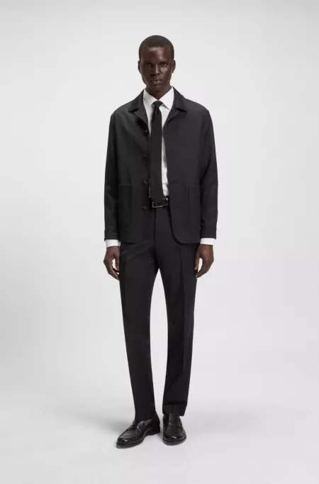 Regular-fit trousers in virgin-wool serge