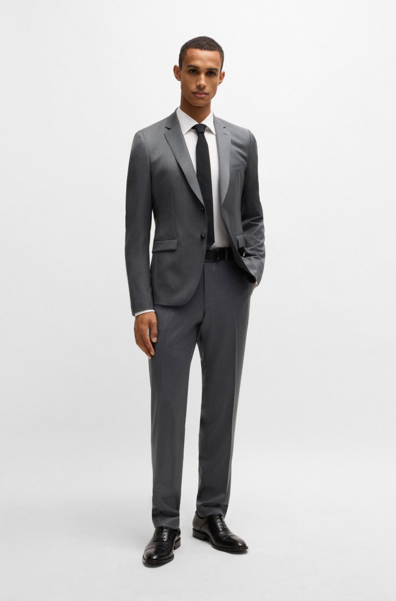 BOSS Formal trousers in virgin wool serge