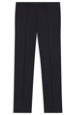 Hugo Boss Regular-fit Trousers In Wool Serge In Dark Blue
