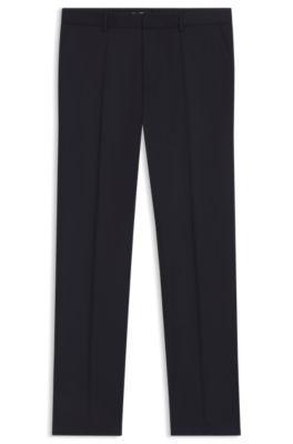 Hugo Boss Formal Trousers In Virgin-wool Serge In Dark Blue