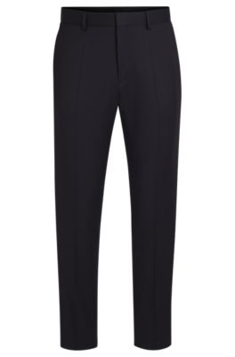 BOSS ONE Regular-fit pants in virgin-wool serge, Dark Blue