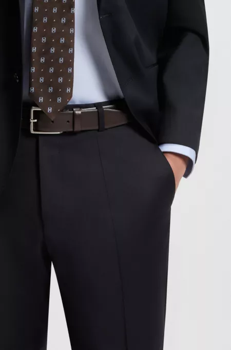 Regular-fit trousers in virgin-wool serge