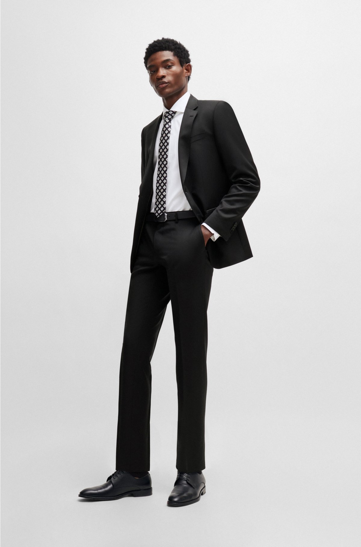 Men elegant black shirt black trouser office wear pant shirt mens
