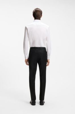 BOSS ONE Pantalon Extra-Slim en serg&eacute; de laine vierge, Noir
