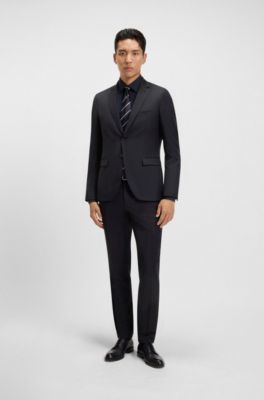 Extra-slim-fit pants in virgin-wool serge, Dark Blue