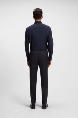 Extra-slim-fit pants in virgin-wool serge, Dark Blue