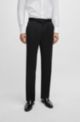 Tuxedo trousers in virgin-wool serge, Black