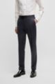 Tuxedo trousers in virgin-wool serge, Dark Blue