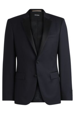 BOSS - Tuxedo jacket in virgin-wool serge