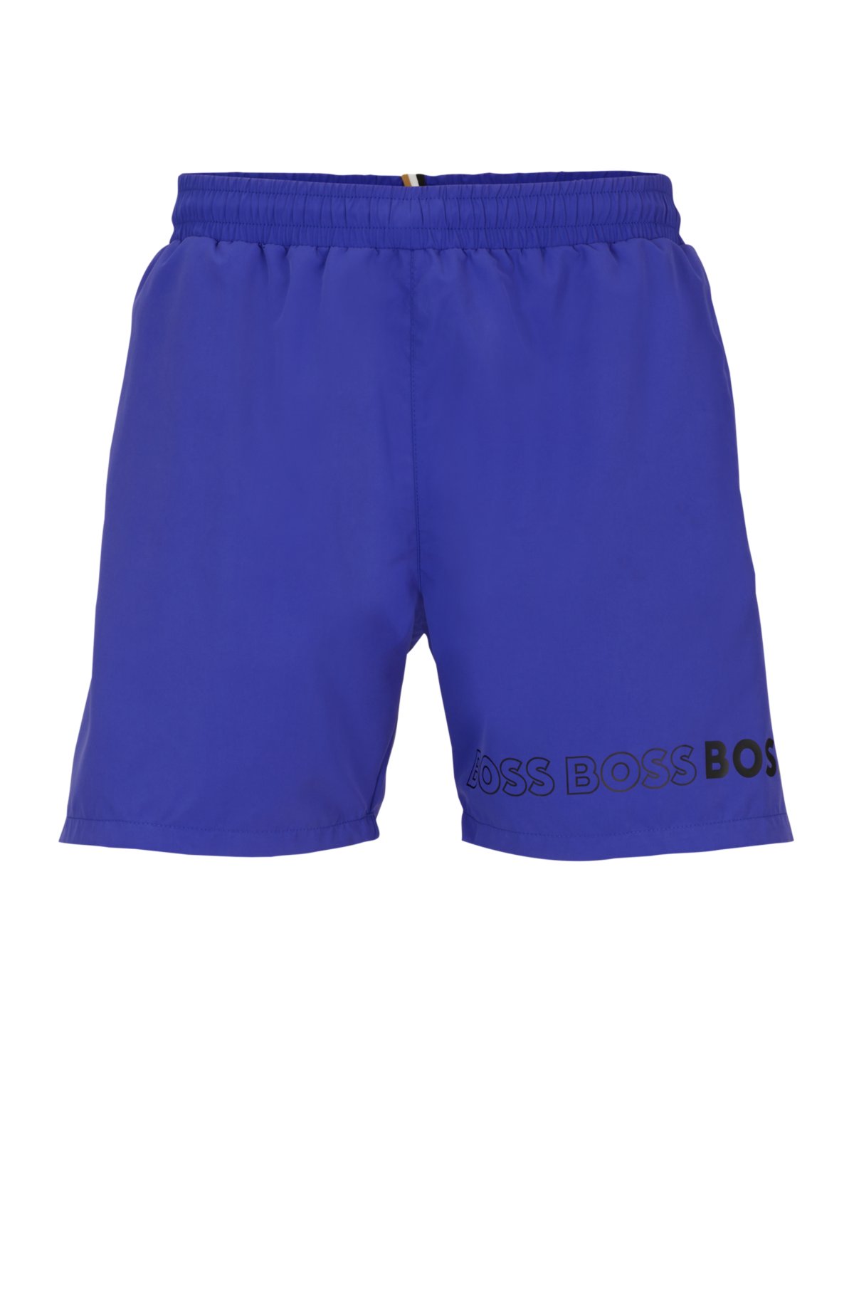 Swim shorts with repeat logos, Blue