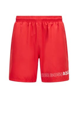 Red hugo boss sale swim shorts