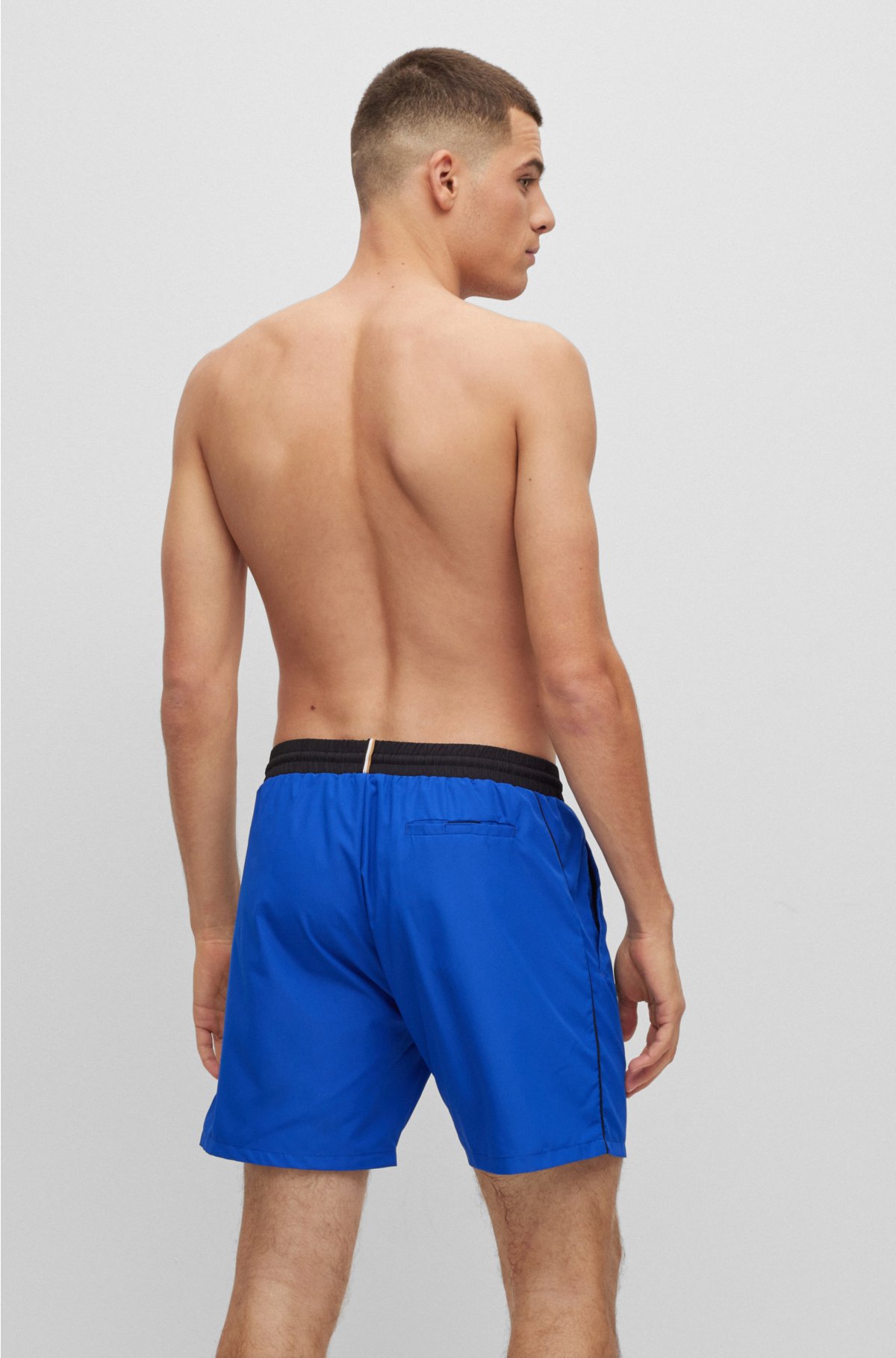 Contrast-logo swim shorts , Blue
