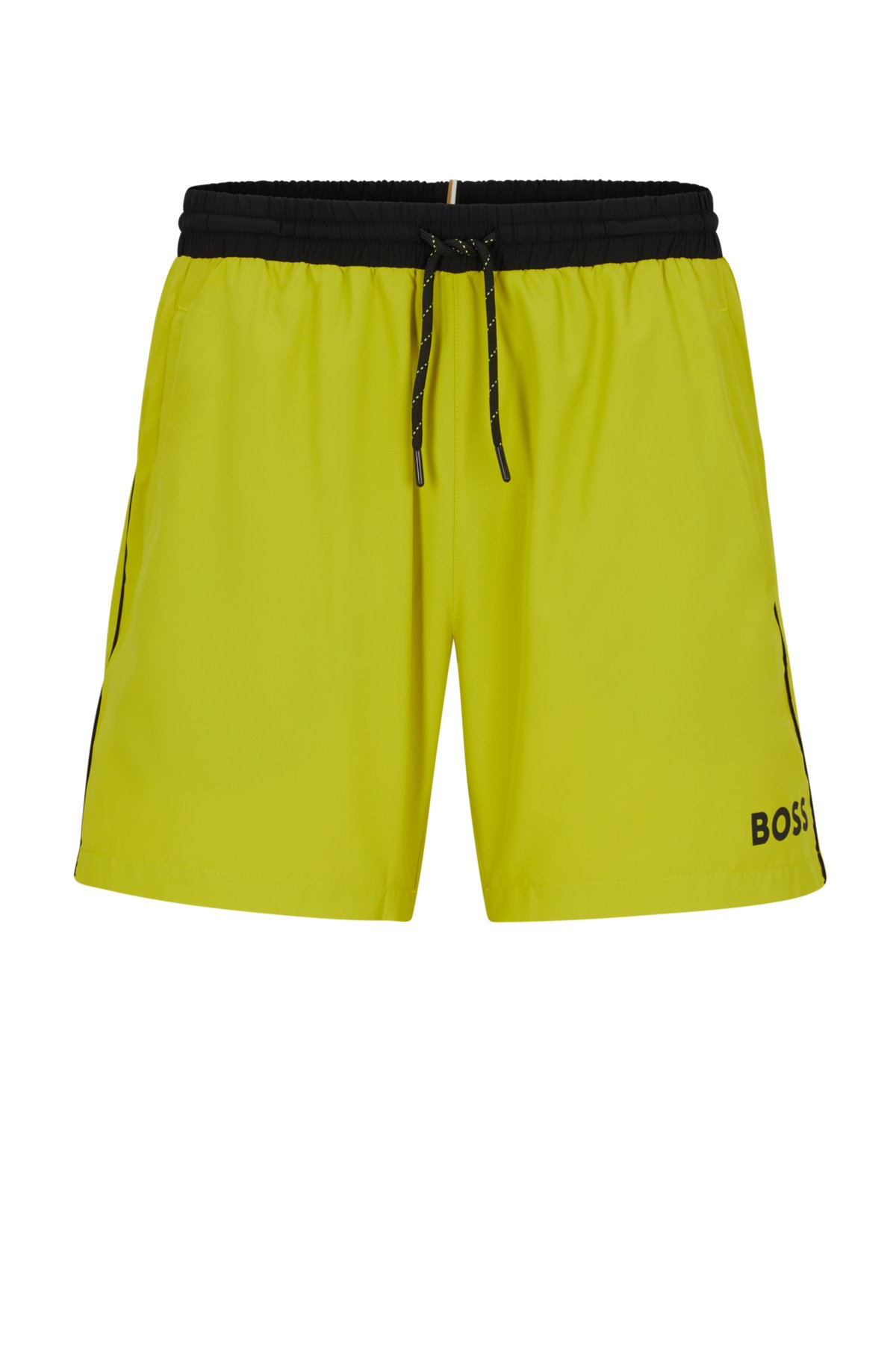 Contrast-logo swim shorts , Light Yellow