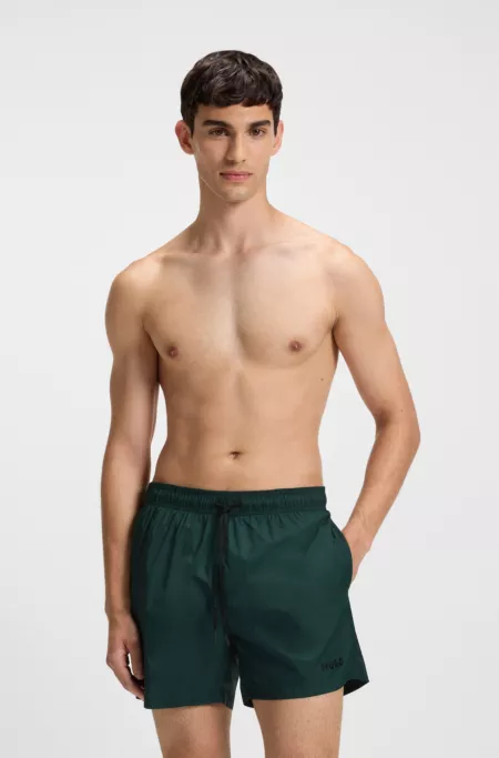 Quick-dry swim shorts with logo print