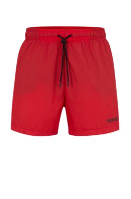 Shop Hugo Ultra-light, Quick-dry Swim Shorts With Logo Print In Light Pink