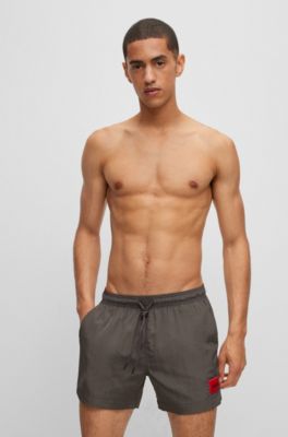 red hugo boss swim shorts