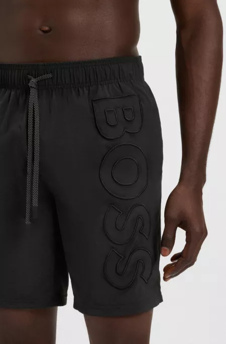 Swim shorts with 3D embroidered logo