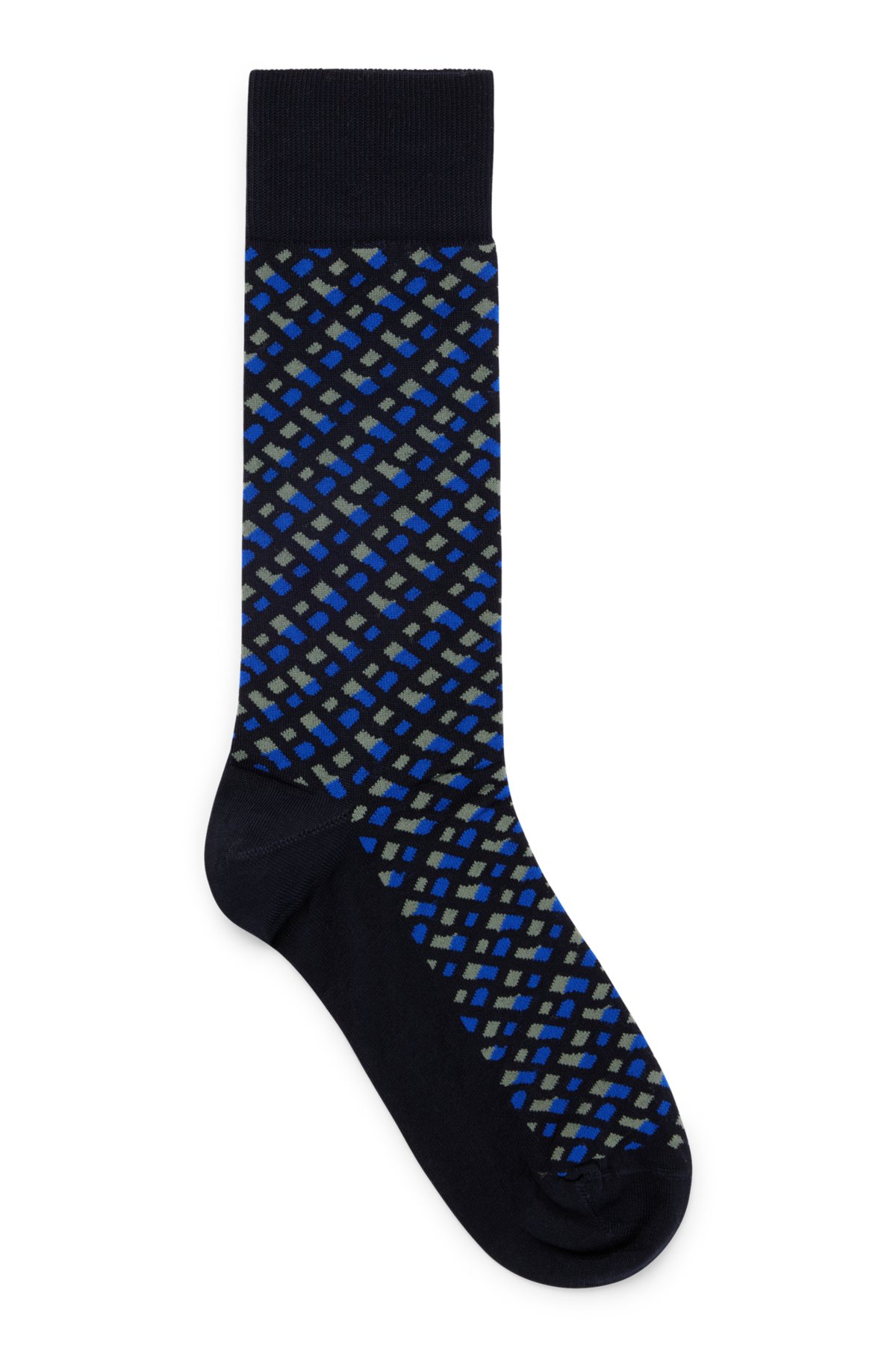 BOSS - Monogram-motif socks in a mercerized cotton blend