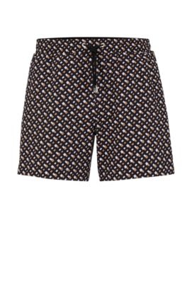 BOSS - Swim shorts with monogram print