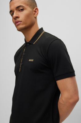 hugo boss polo black and gold