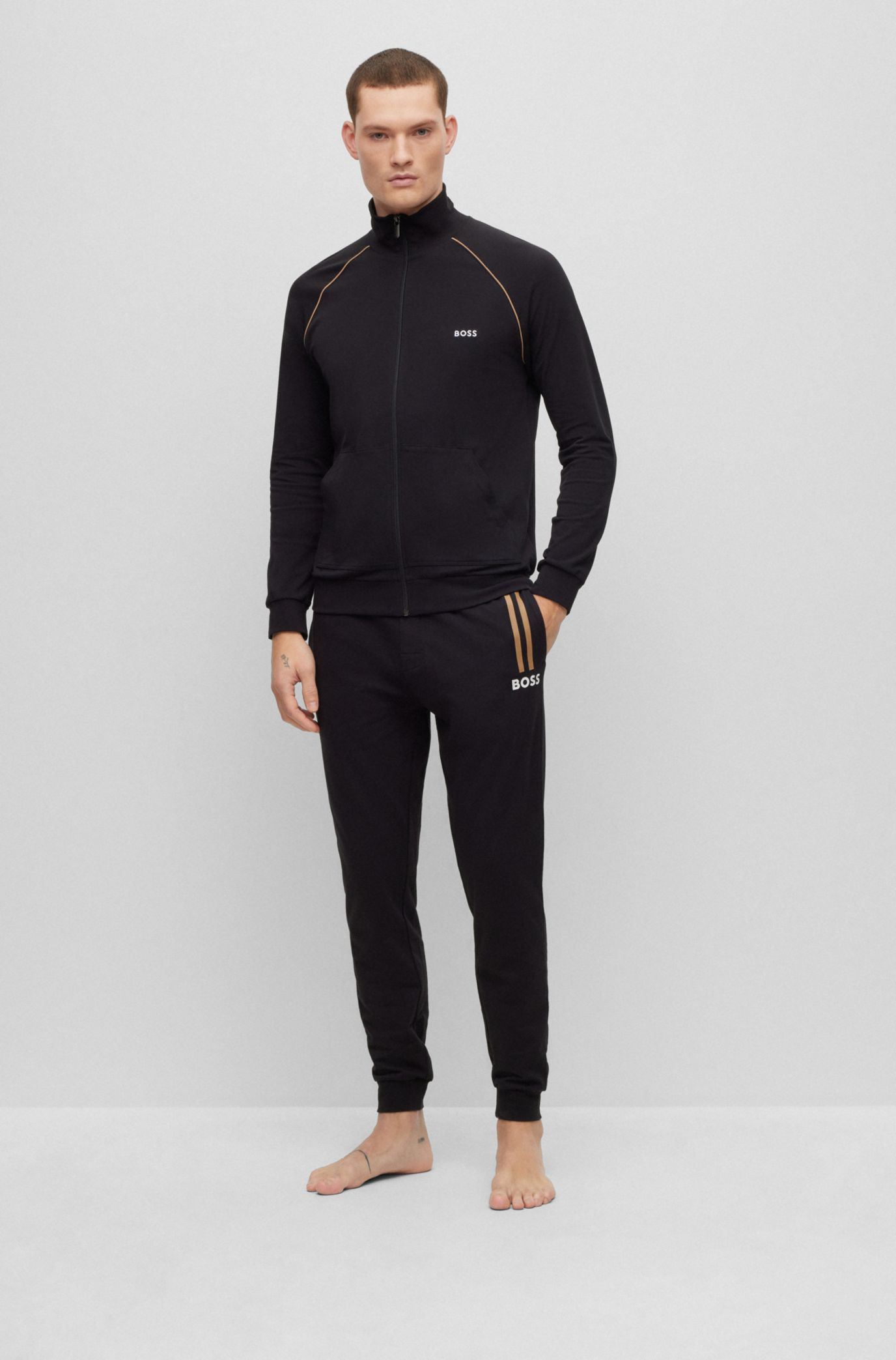 Hugo boss lounge tracksuit on sale grey