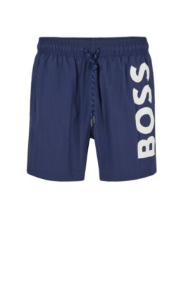 BOSS - Quick-drying swim shorts with contrast logo