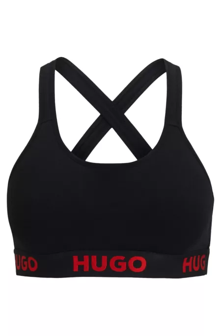 Logo-band bralette in stretch cotton