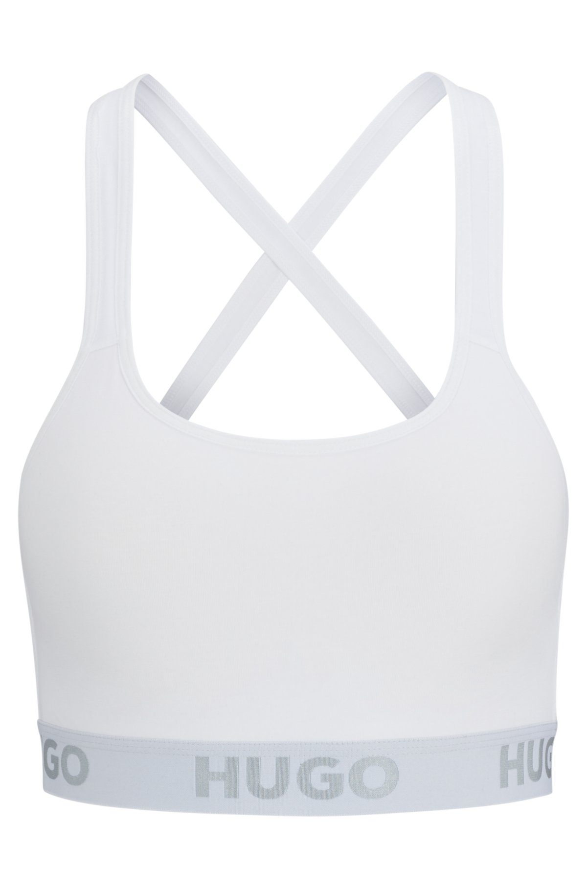 HUGO - Kids' sports bra in stretch jersey with logo details