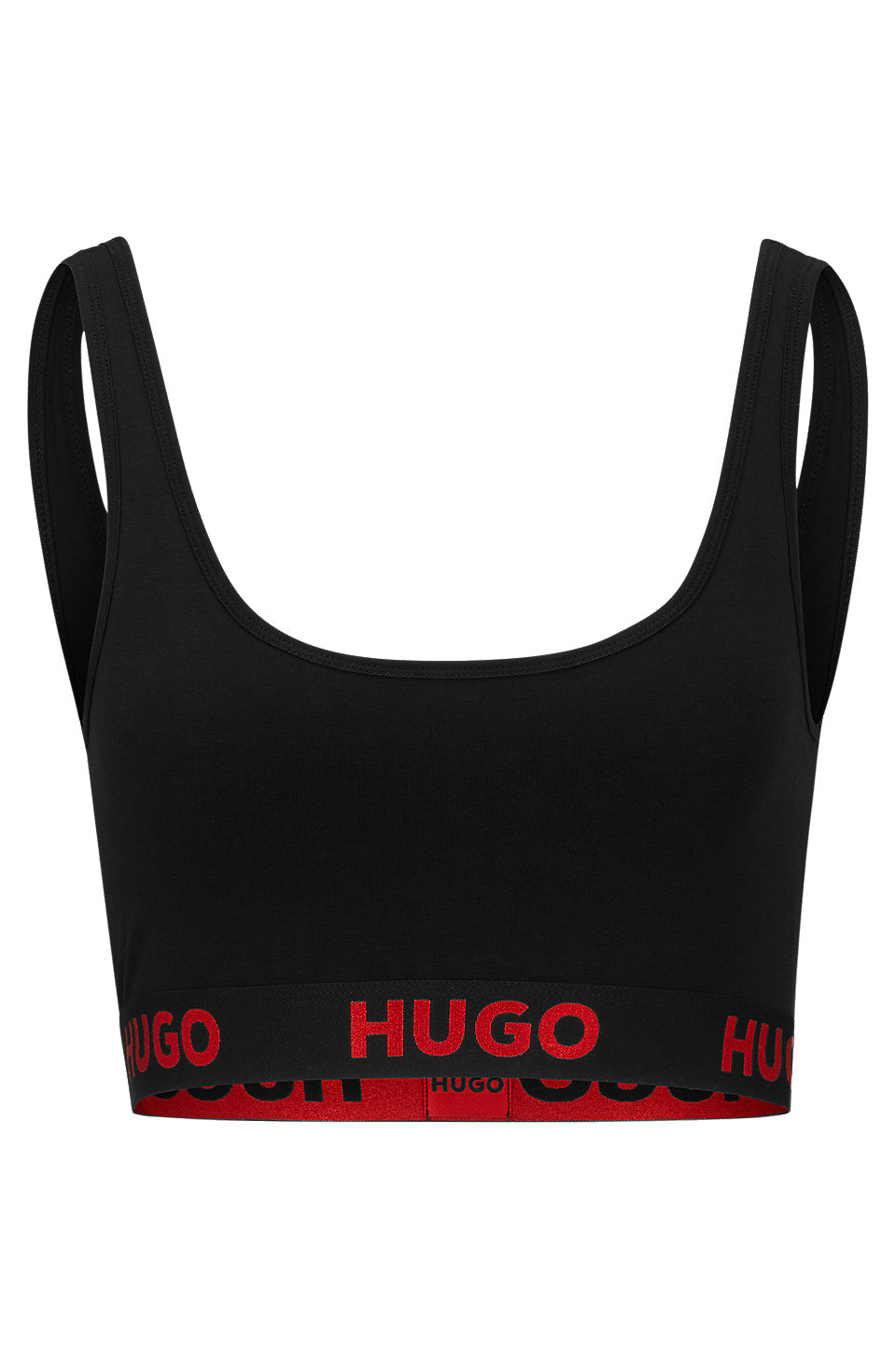 HUGO - Stretch-cotton bralette with logo band