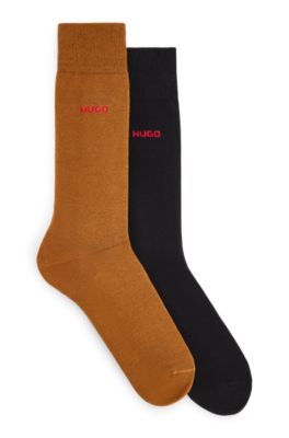 Shop Hugo Two-pack Of Socks In A Cotton Blend In Brown