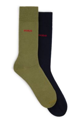 Shop Hugo Two-pack Of Socks In A Cotton Blend In Light Green